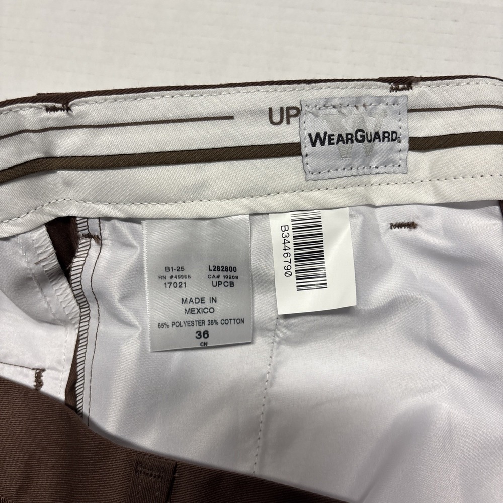 WearGuard Men's Brown Work Shorts Size 36 7" Inseam 65% Polyester 35%Cotton - Picture 7 of 8